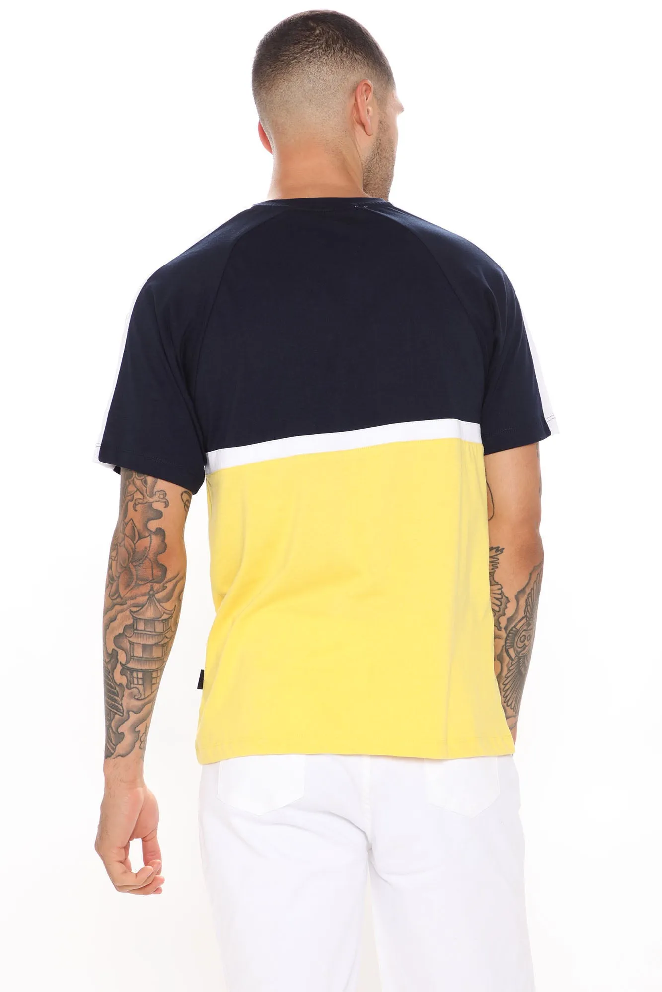 Aaron Colorblocked Short Sleeve Tee - Yellow/combo