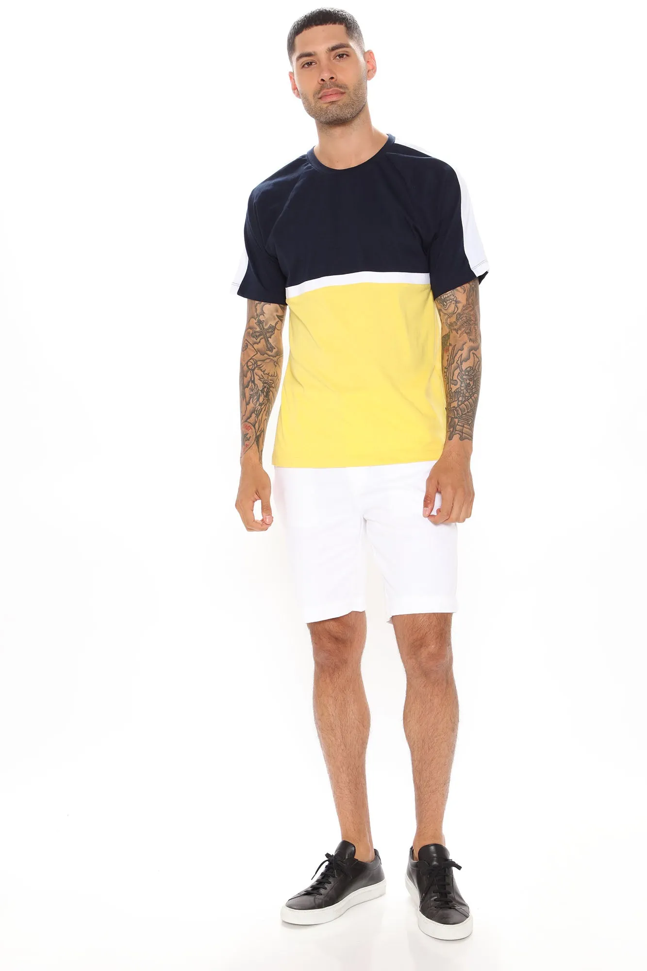 Aaron Colorblocked Short Sleeve Tee - Yellow/combo