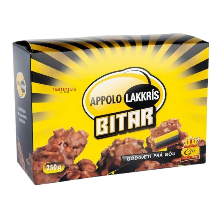 Appolo Lakkrís Bitar/ Liquorice Bits with Marzipan filling / 250 gr.