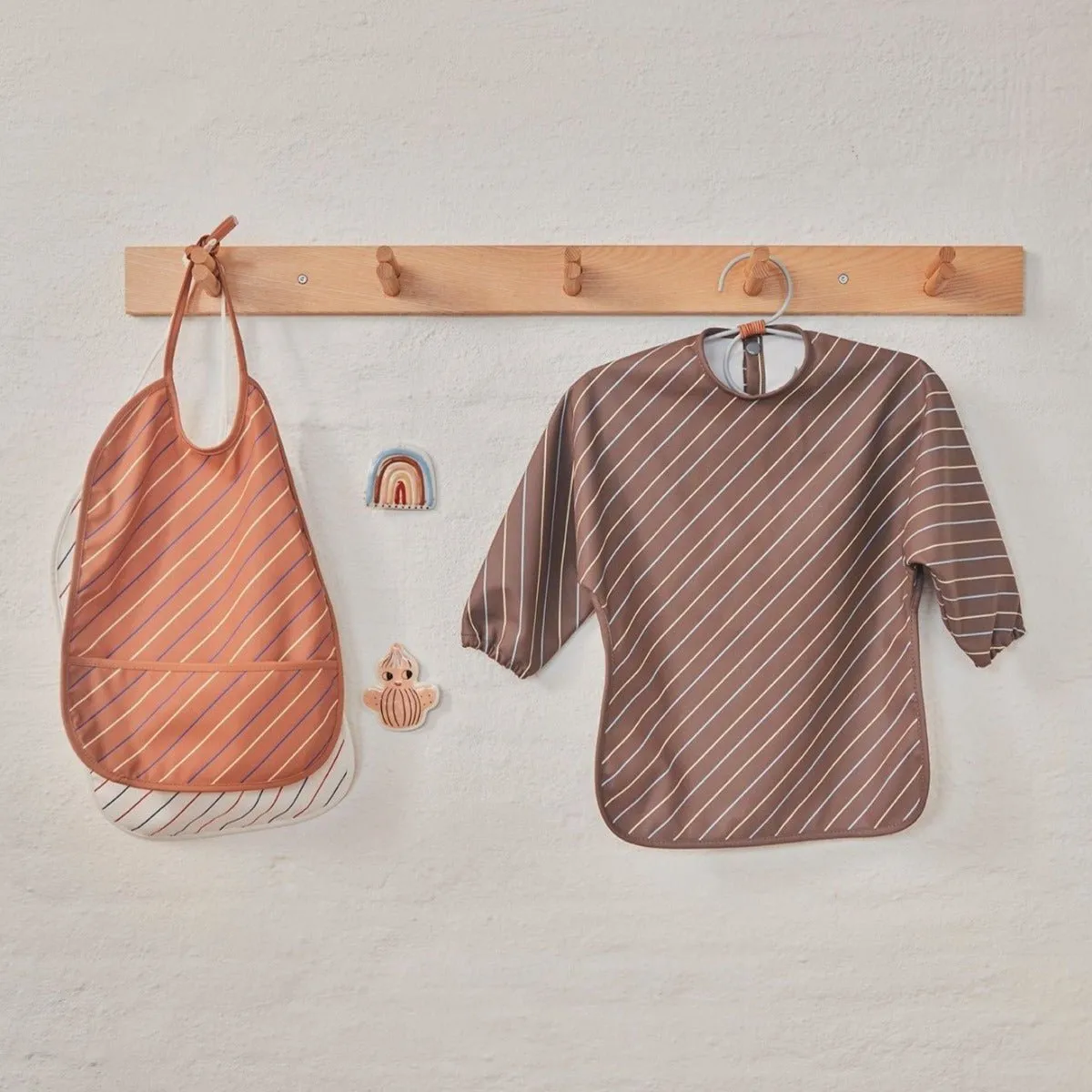 Bavoir Rayé - Lot de 2 - Doux / Caramel
