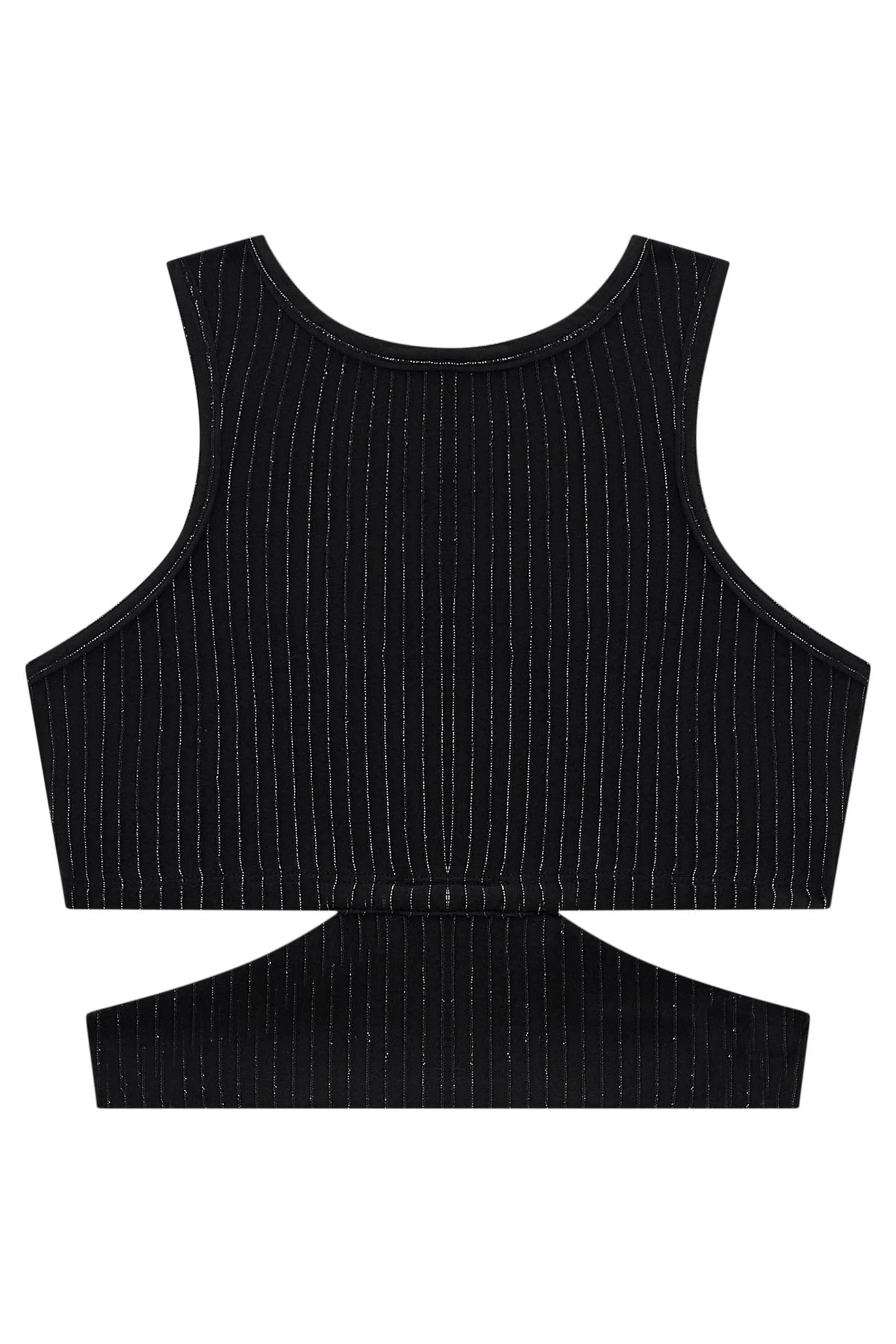 Blusa Cropped em Malha Plissada Shine 73811 Vic&Vicky