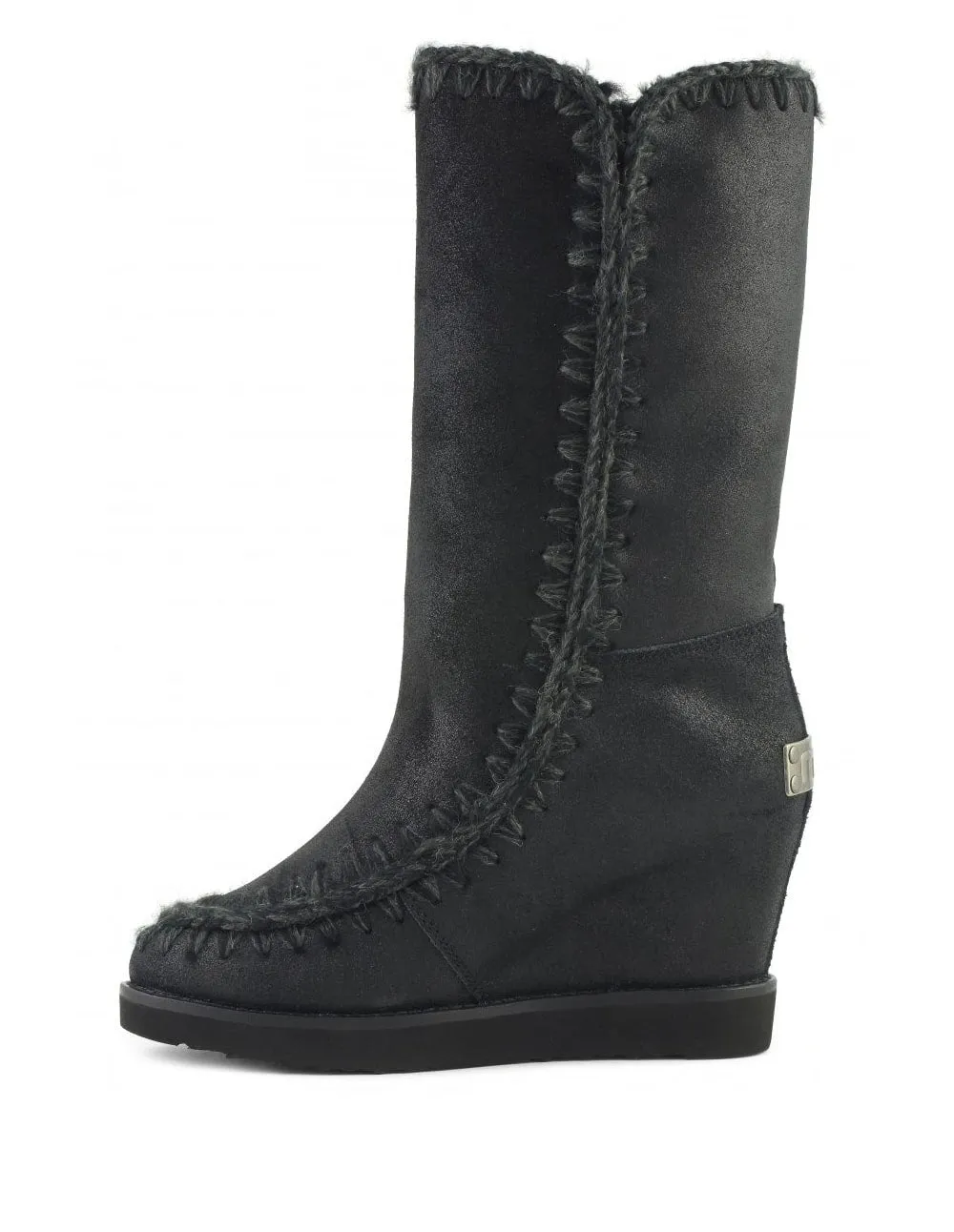 Botas MOU con Tacón Interior Negras Mujer