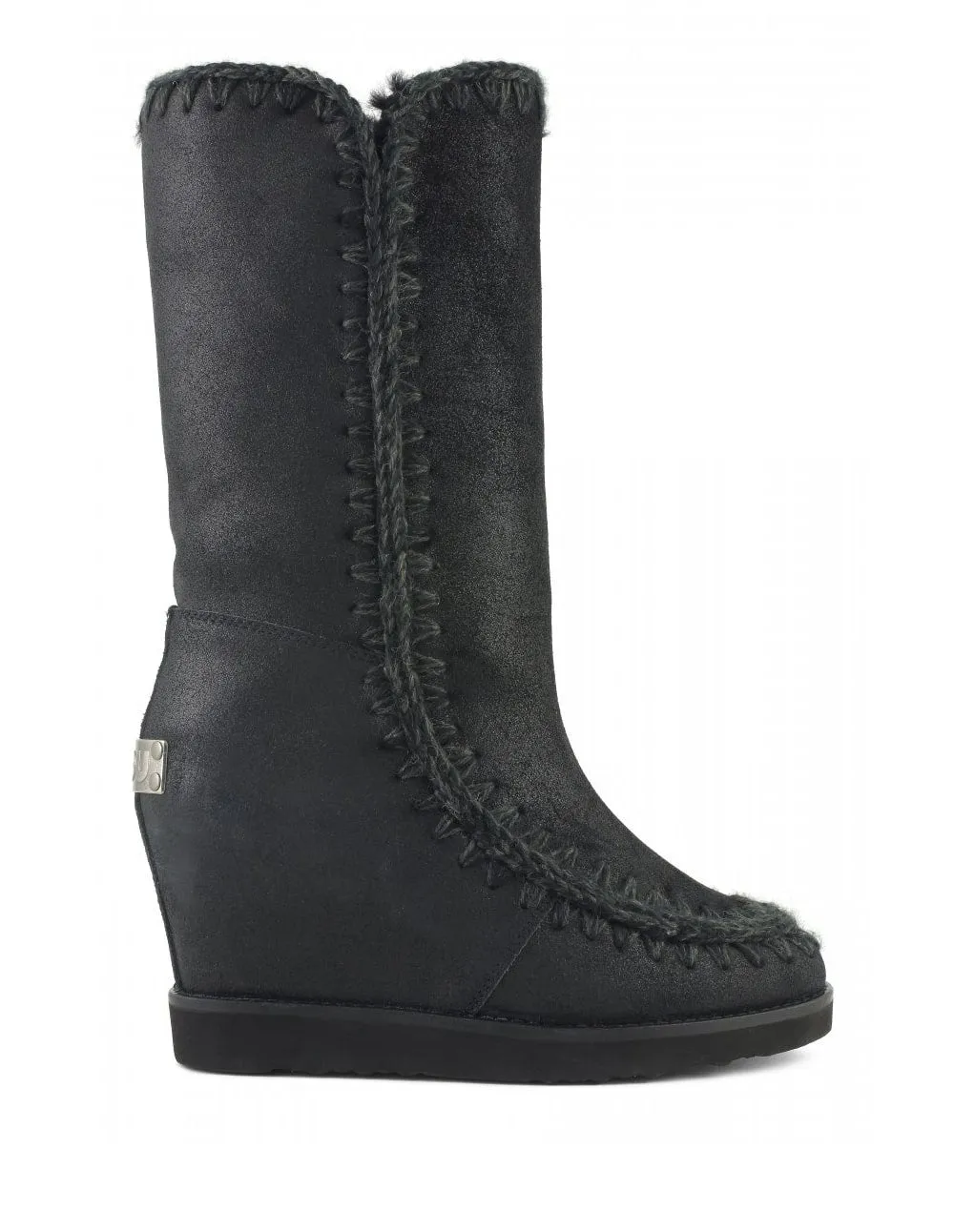 Botas MOU con Tacón Interior Negras Mujer