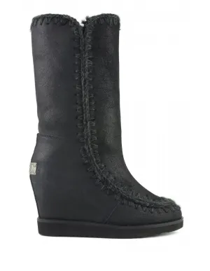 Botas MOU con Tacón Interior Negras Mujer