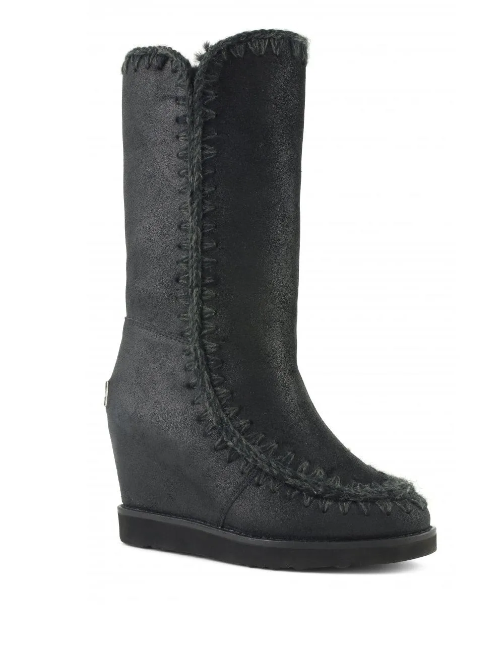 Botas MOU con Tacón Interior Negras Mujer