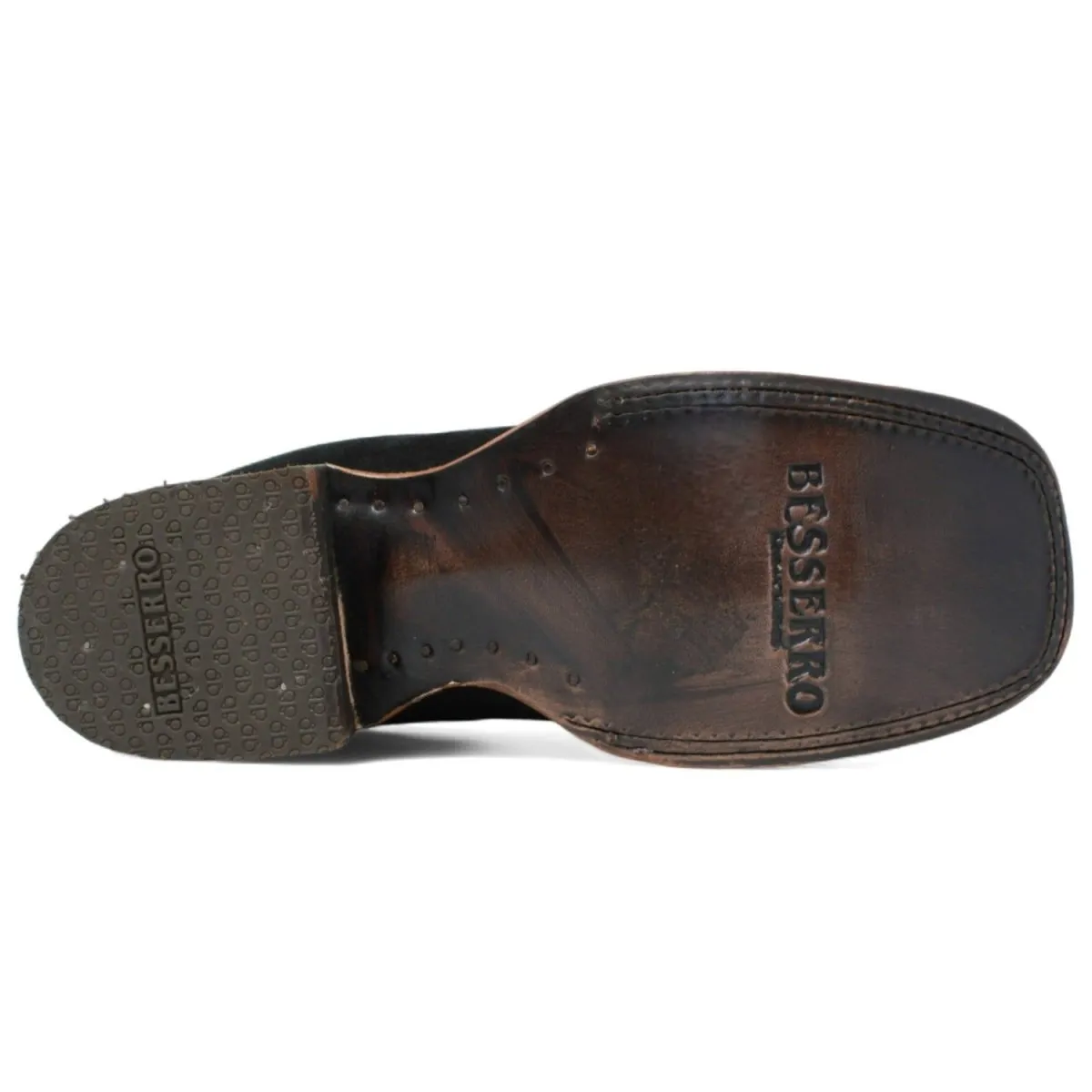 Botines Charros de Gamuza Punta Cuadrada para Joven Color Negro Q82BJ6305