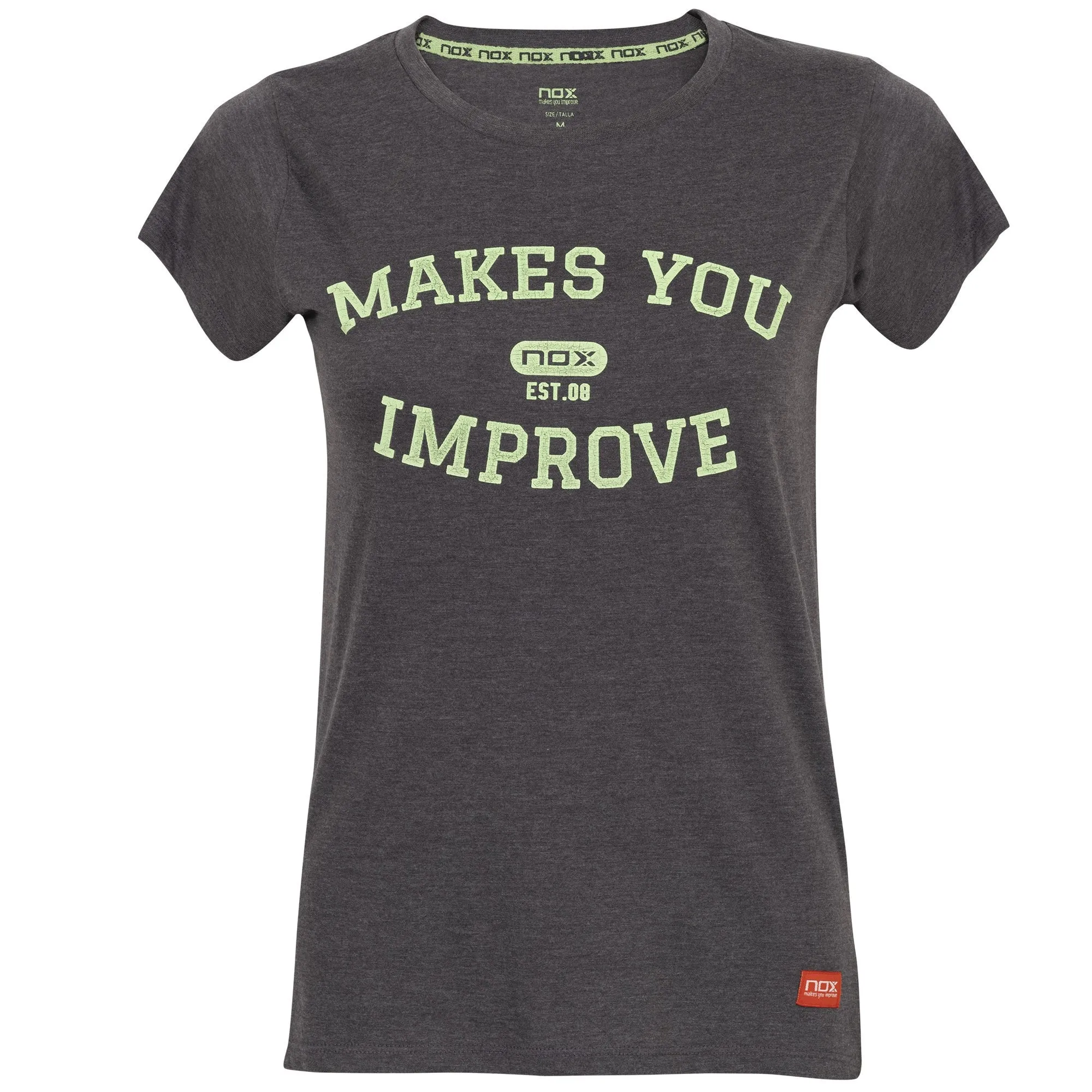 Camiseta Casual NOX Gris con Letras Lima - Talla XS