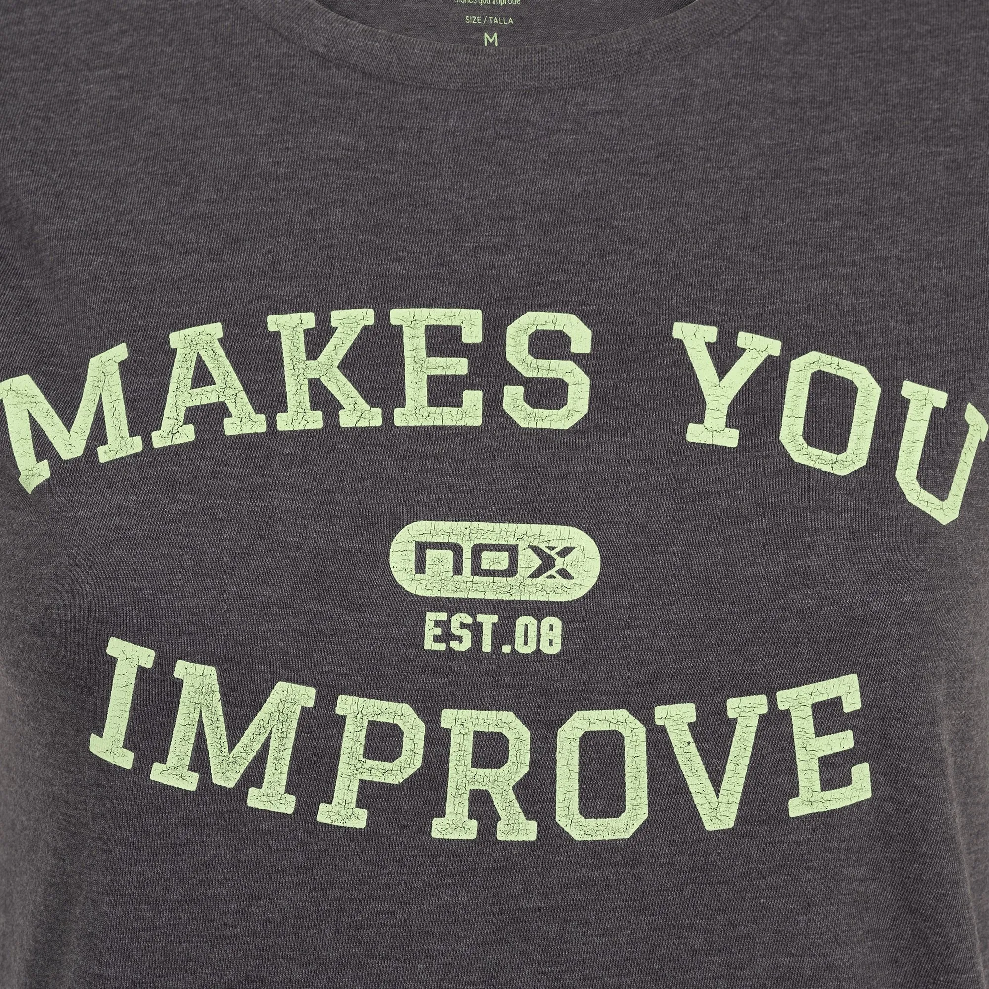 Camiseta Casual NOX Gris con Letras Lima - Talla XS