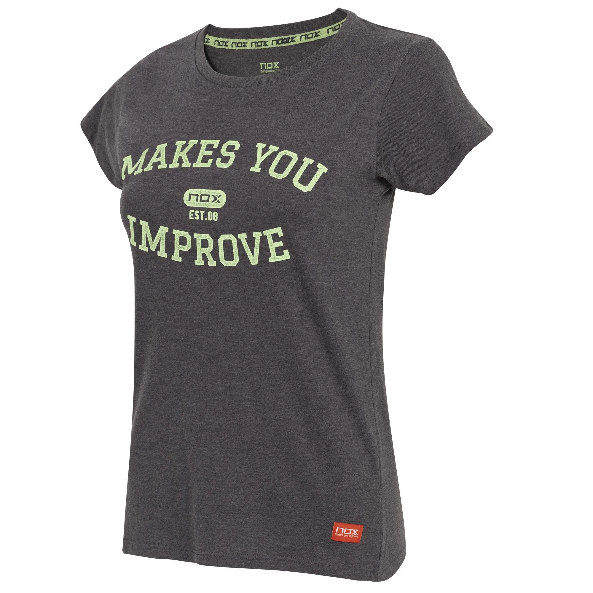 Camiseta Casual NOX Gris con Letras Lima - Talla XS