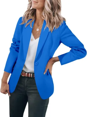 Casual Blazers for Women Business Work Office Suit Jackets Loose Fit Open Front Long Sleeve Cardigan Summer Spring Coat