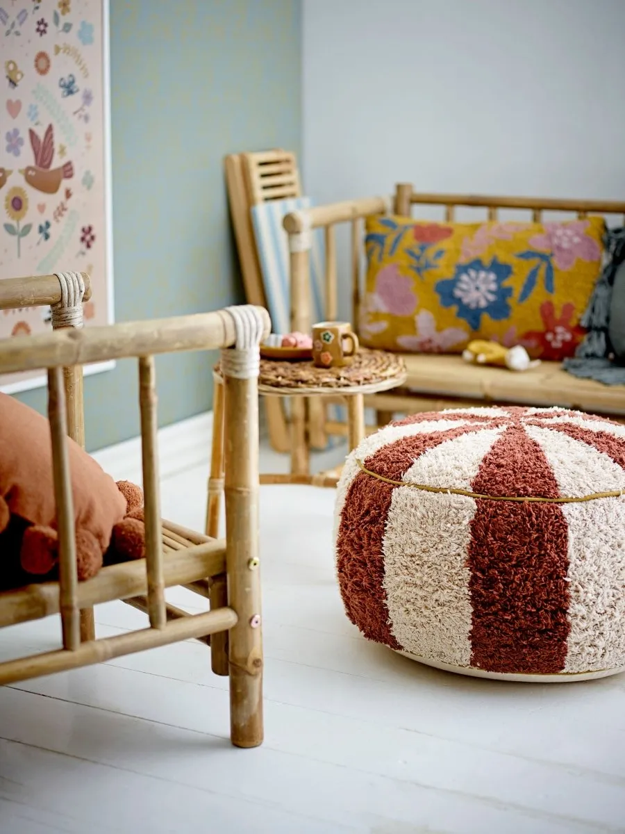Charoline Pouf, Marron, Coton