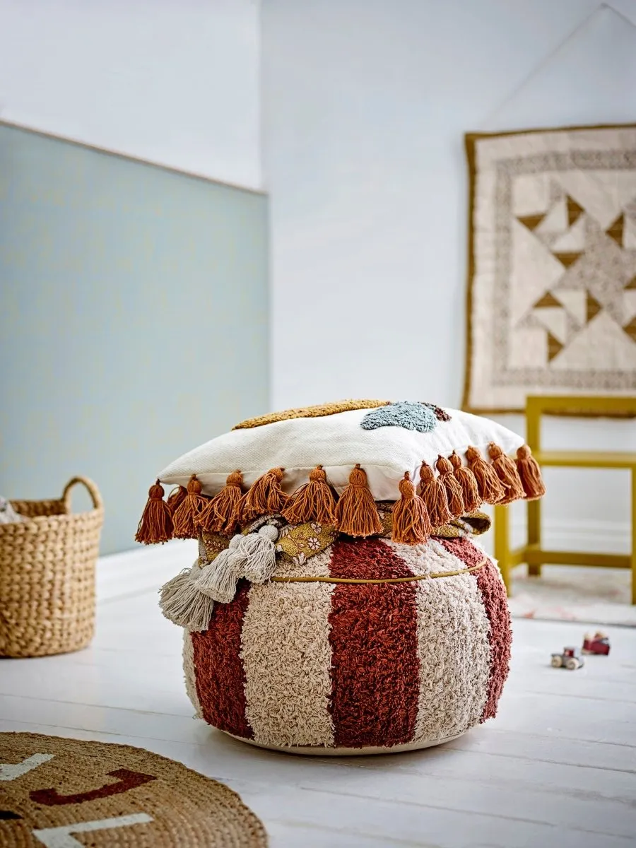 Charoline Pouf, Marron, Coton