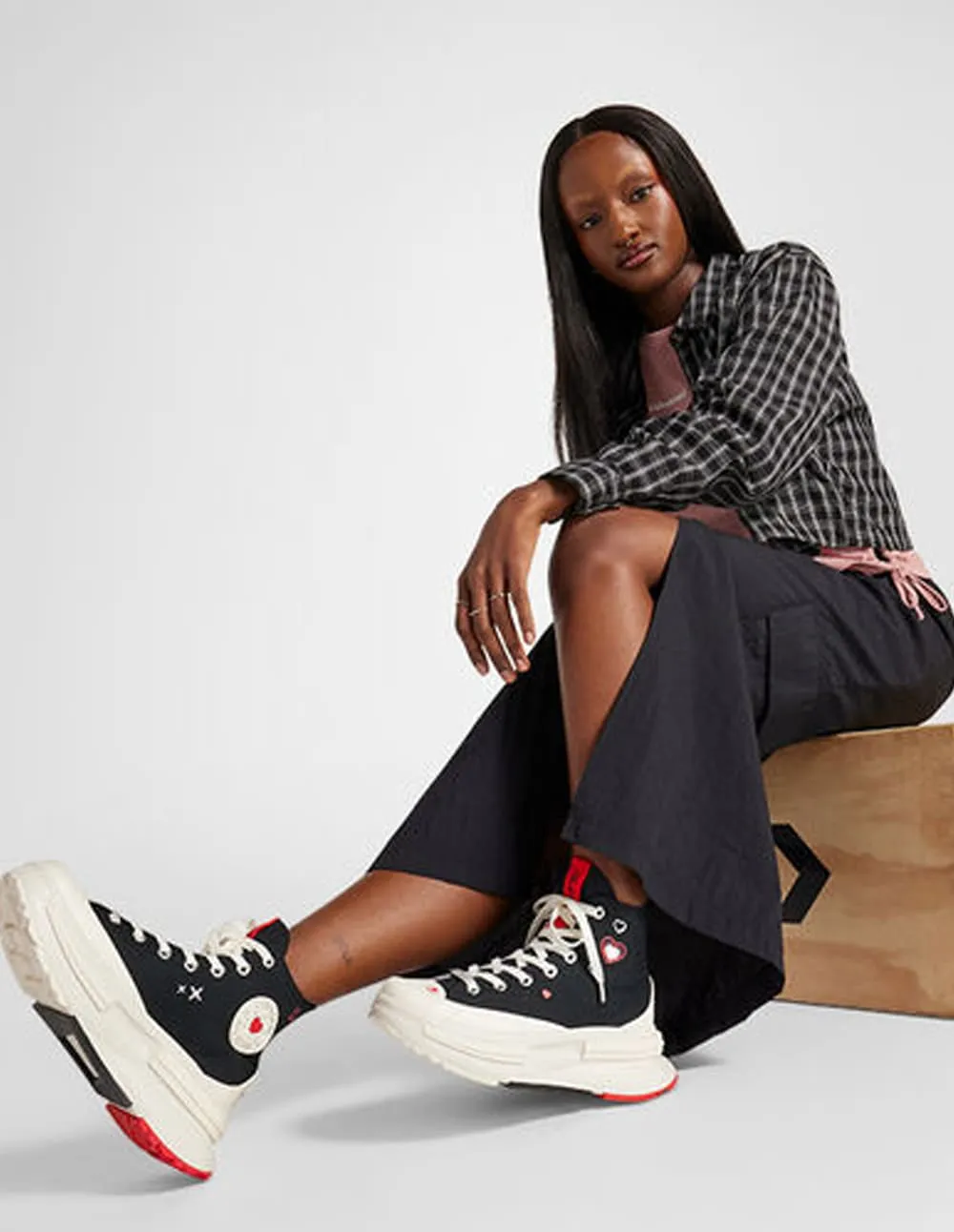 Converse Run Star Legacy CX Platform Y2K Heart Negras Mujer
