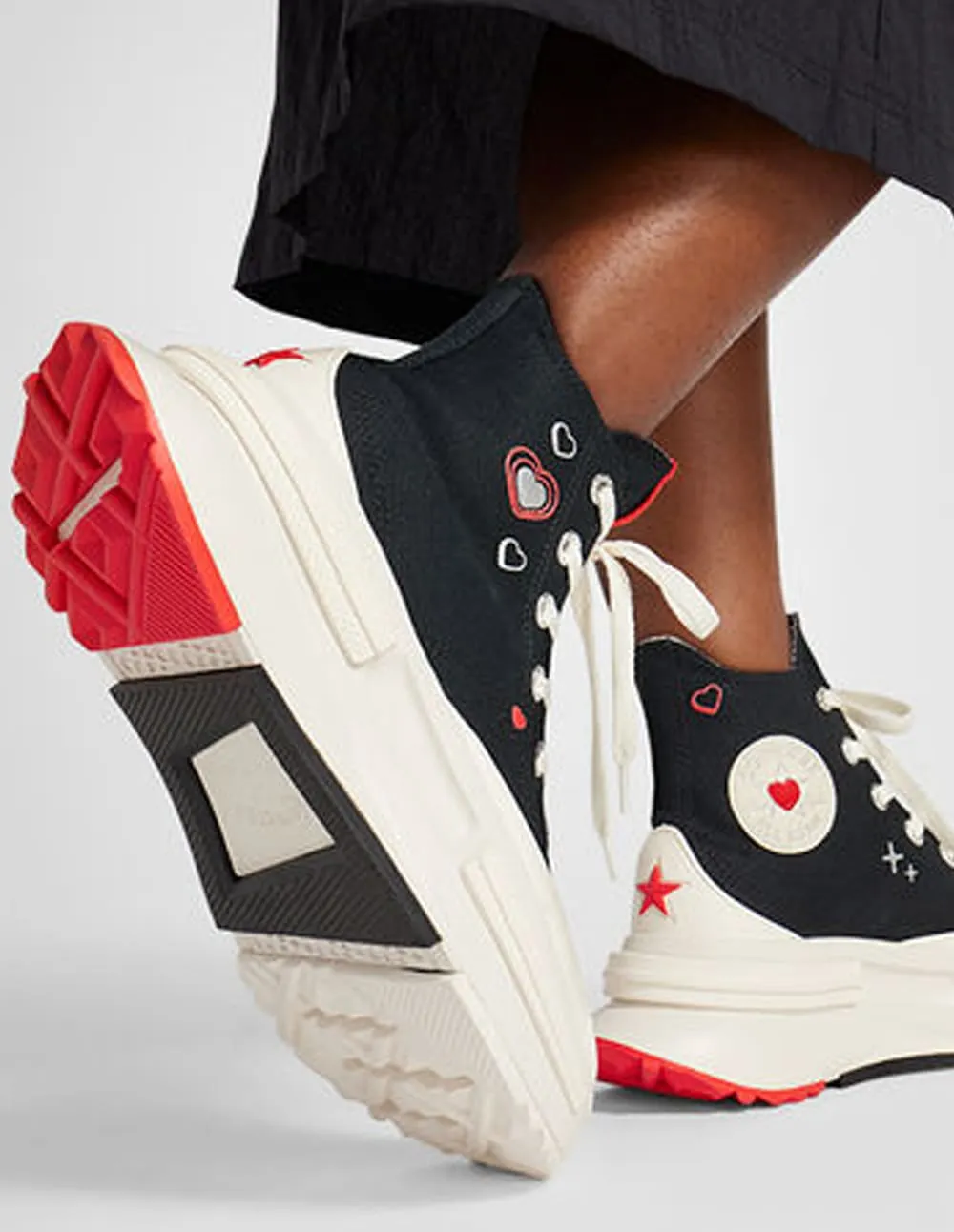 Converse Run Star Legacy CX Platform Y2K Heart Negras Mujer