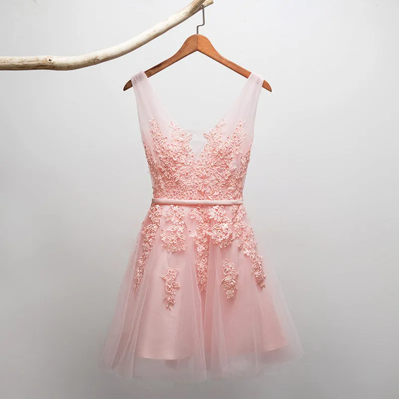 Embellished Tulle Short Homecoming Dress