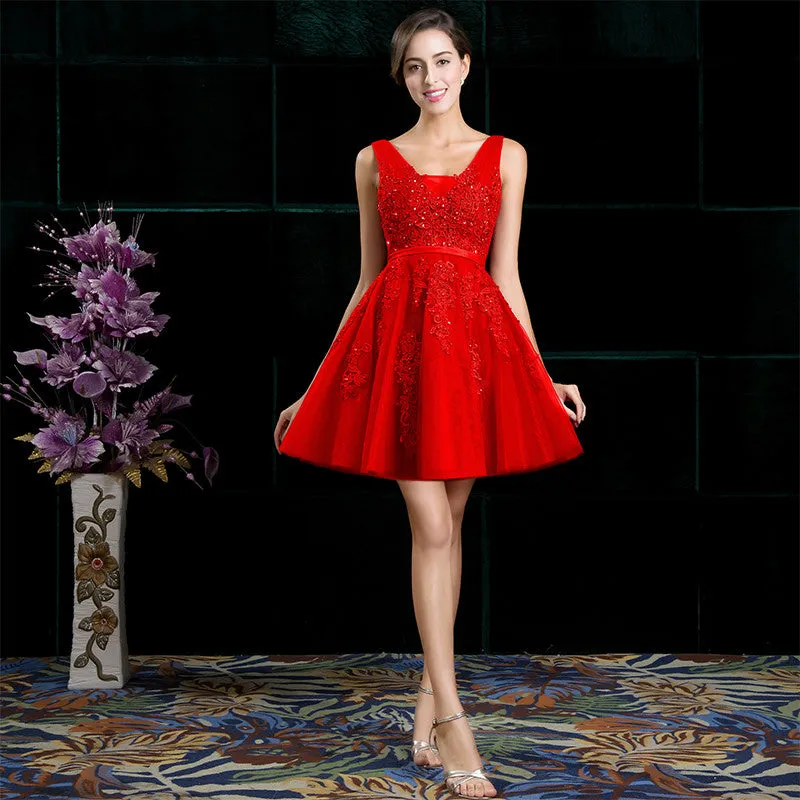 Embellished Tulle Short Homecoming Dress