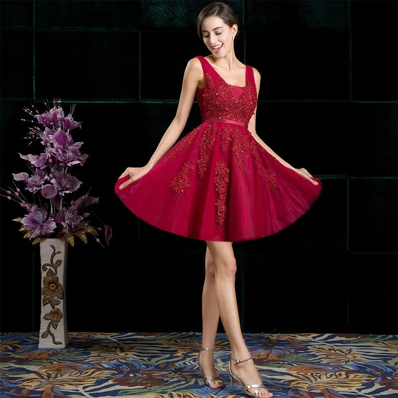 Embellished Tulle Short Homecoming Dress
