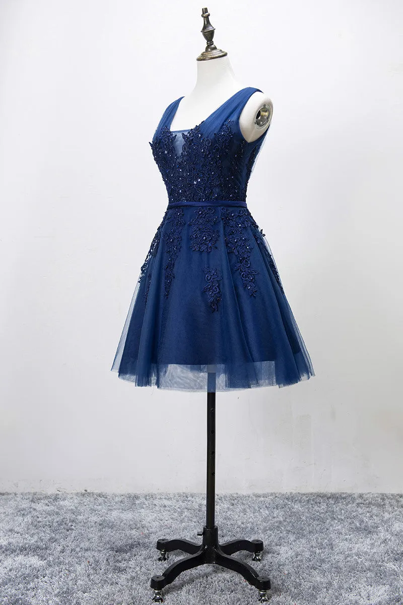 Embellished Tulle Short Homecoming Dress