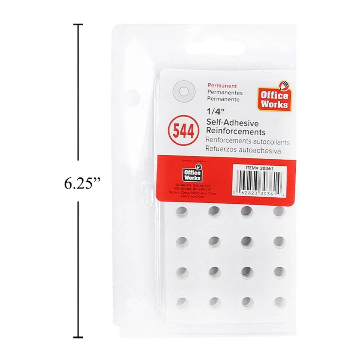 Etiquetas De Refuerzo De 1/4 ", 544 Pzs., Blancas