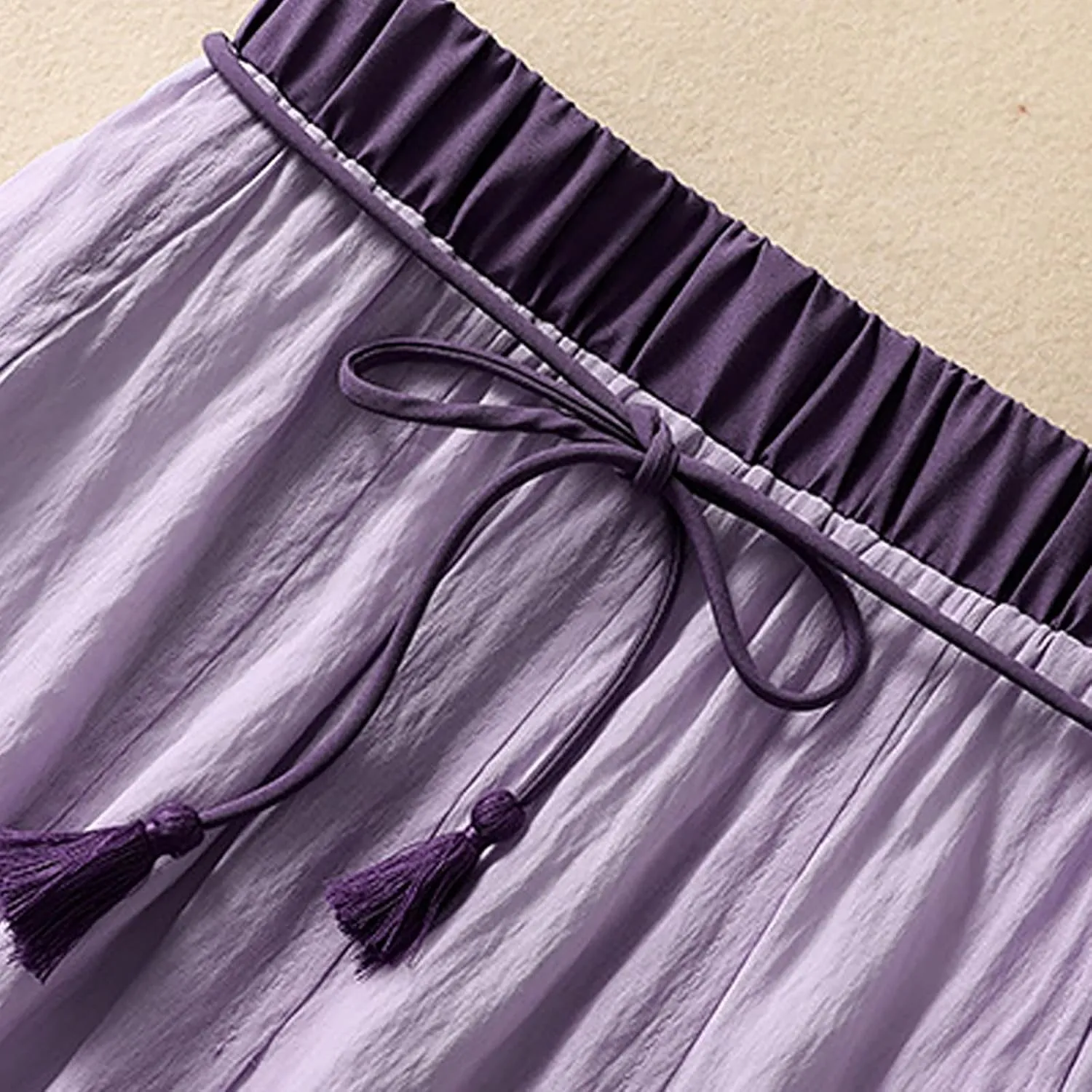 Flowy Cotton Linen Skirt for Women High Waist Drawstring Maxi Skirts Lightweight Casual Boho Skirt Clothes