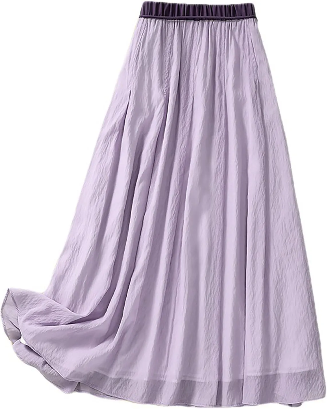 Flowy Cotton Linen Skirt for Women High Waist Drawstring Maxi Skirts Lightweight Casual Boho Skirt Clothes