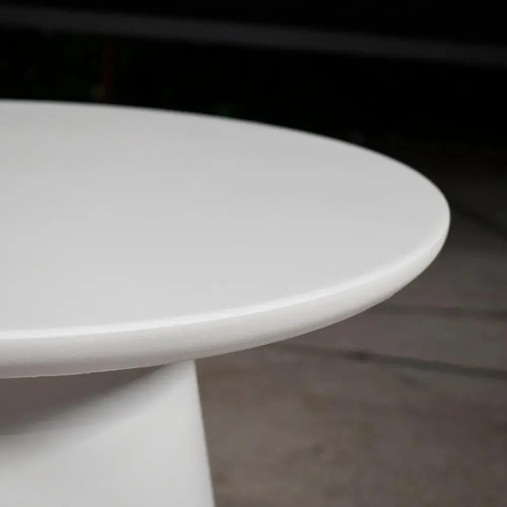 Mesa Bistro Noga Dia.50 cms, para Exterior e Interior de Aluminio Color Blanco - NOBLA