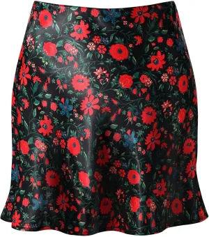 Mini Skirts for Women Satin High Elastic Waist Ruffle Bodycon Short Skirt