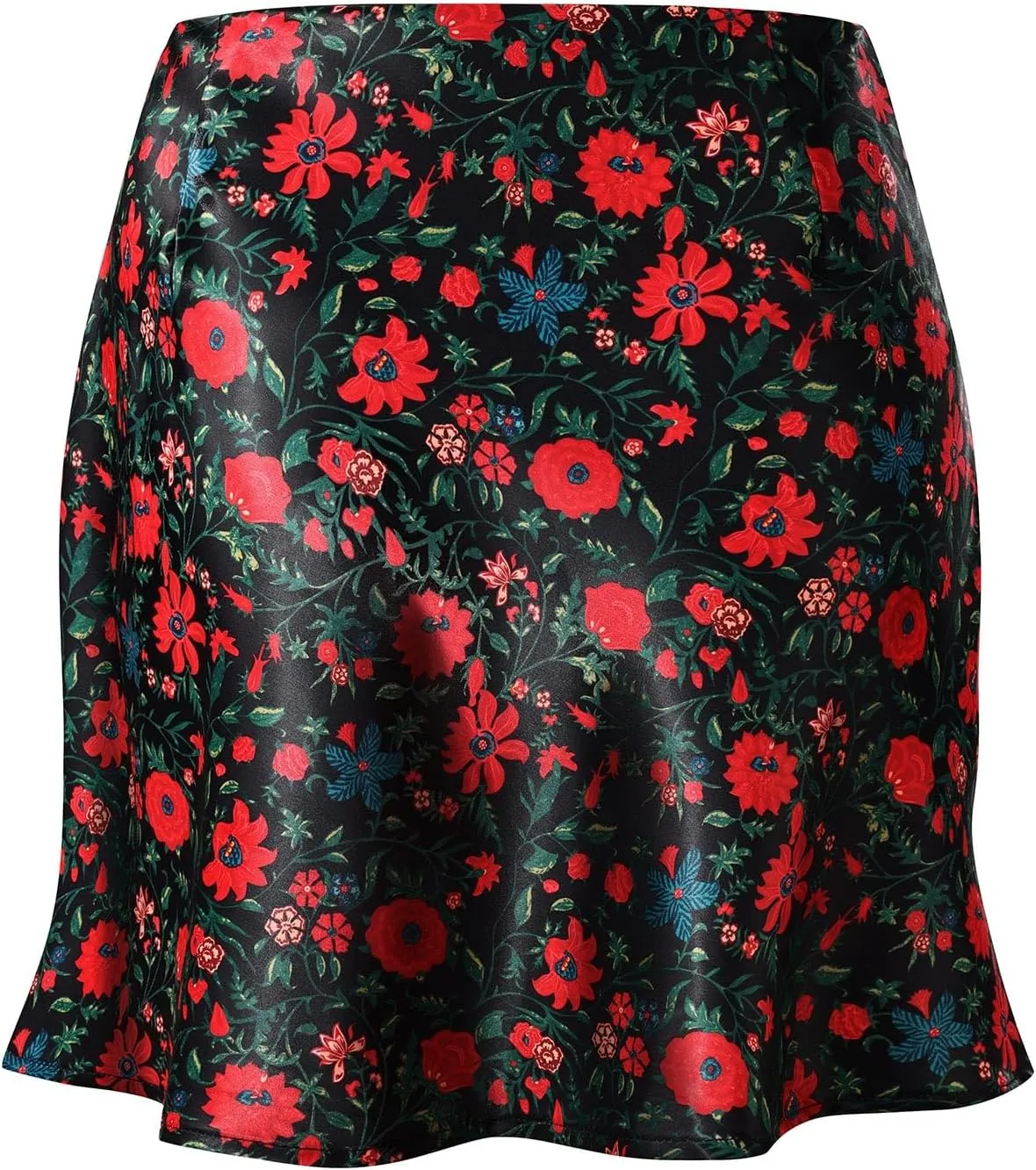 Mini Skirts for Women Satin High Elastic Waist Ruffle Bodycon Short Skirt