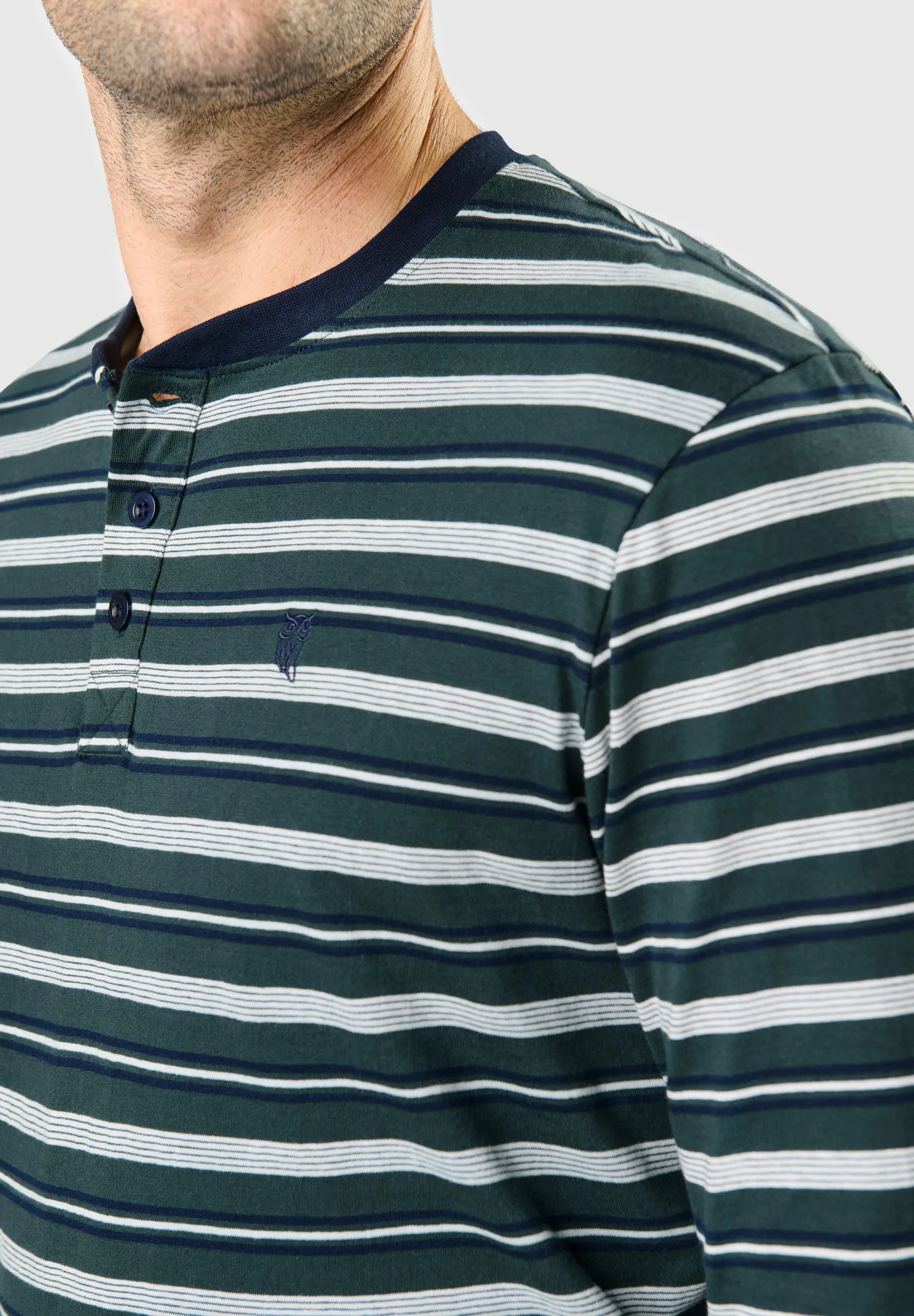 Pijama Hombre Largo Tapeta Algodón Punto Rayas - Verde 5580_40
