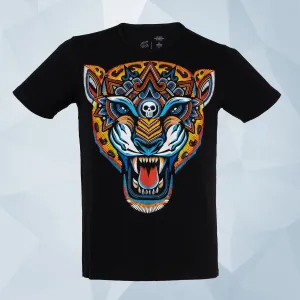 Playera estampada con aplicación de tinta gel HD transparente para hombre - Modelo OJOS AZULES