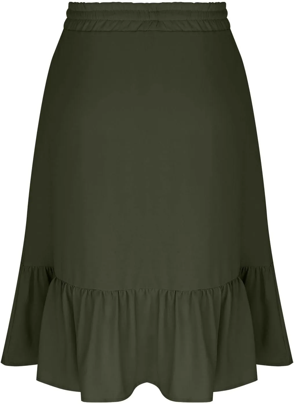 Summer Skirts for Women Trendy with Pockets Drawstring High Waisted Lightweight Casual Tiered Flowy A-Line Midi Skirt