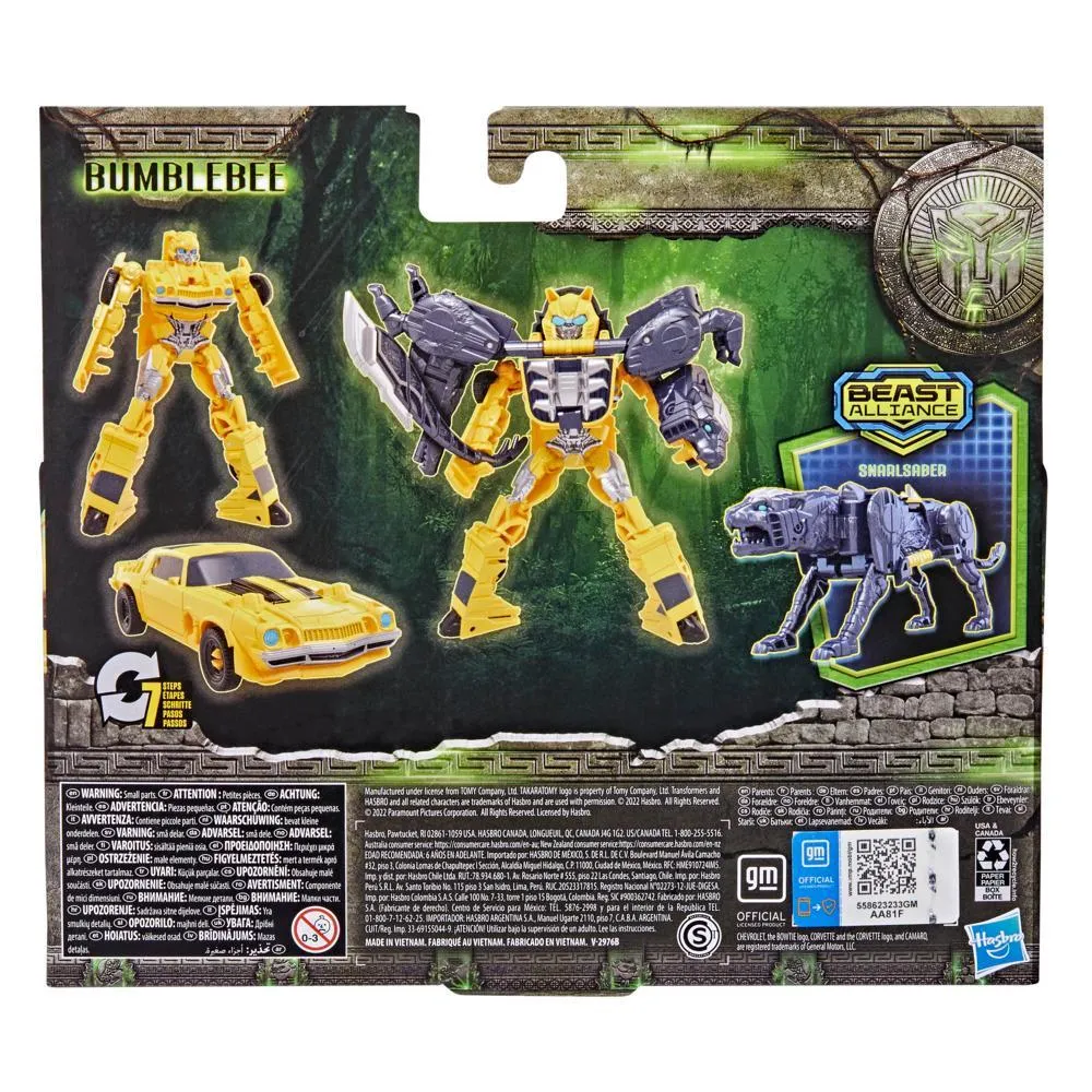 Transformers Beast Alliance: Rise Of The Beasts - Bumblebee y Snarlsaber Combiner 2 Pack
