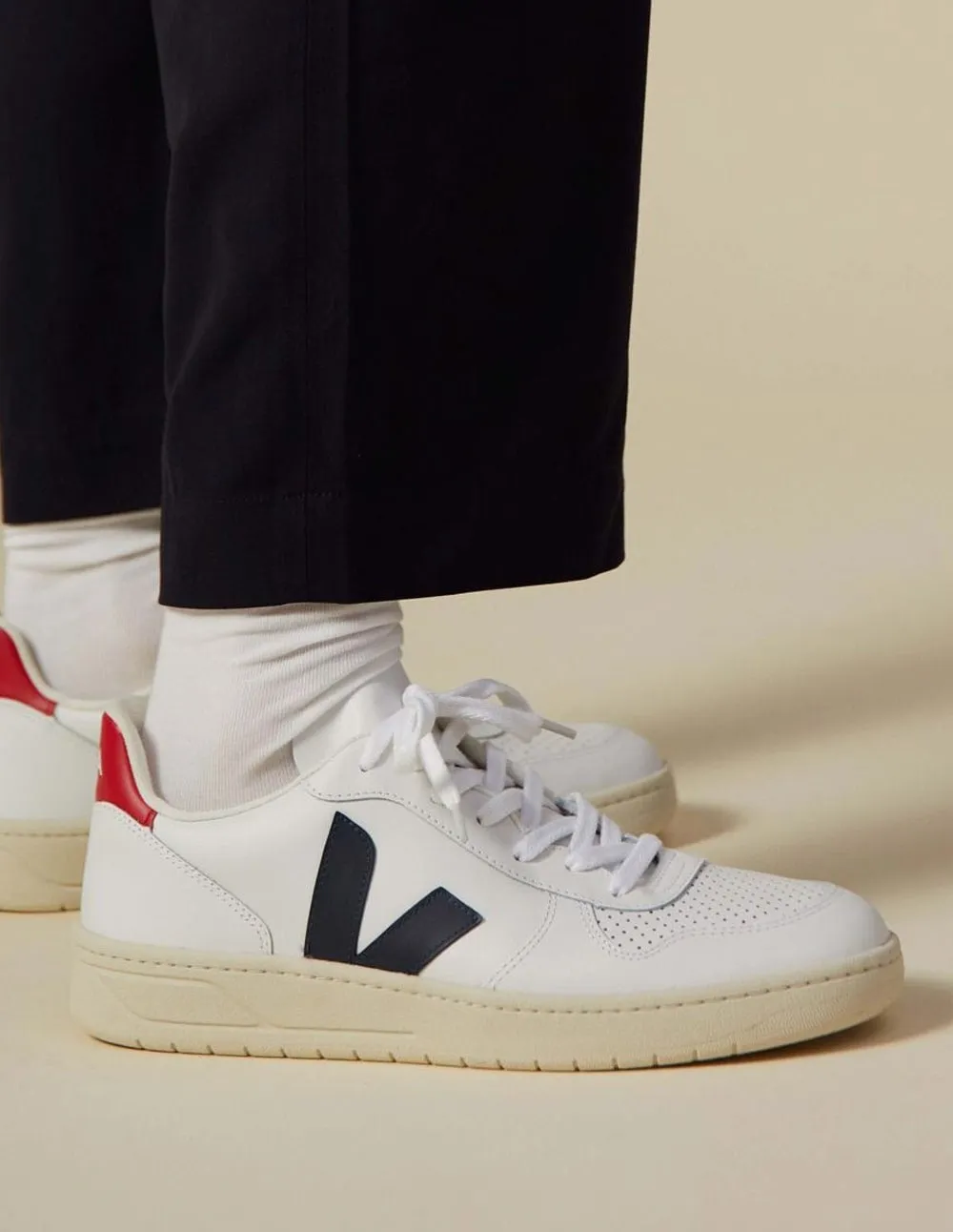 Veja V-10 Leather Blancas Y Azules Unisex