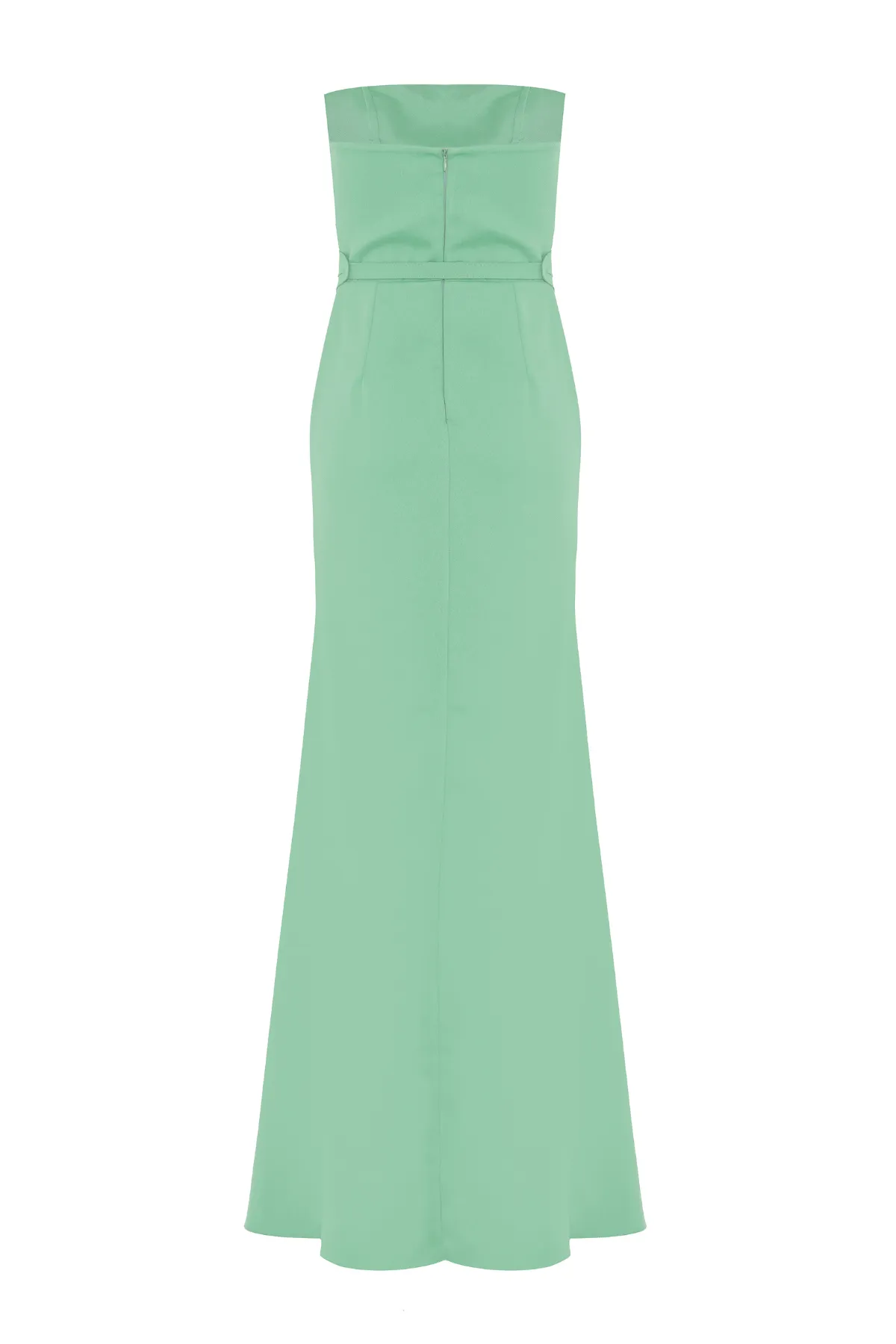 Vestido Longo Sem Alças E Saia Transpassada