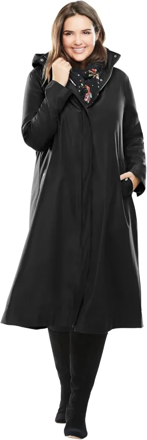 Woman Within Plus Size Long A-Line Raincoat