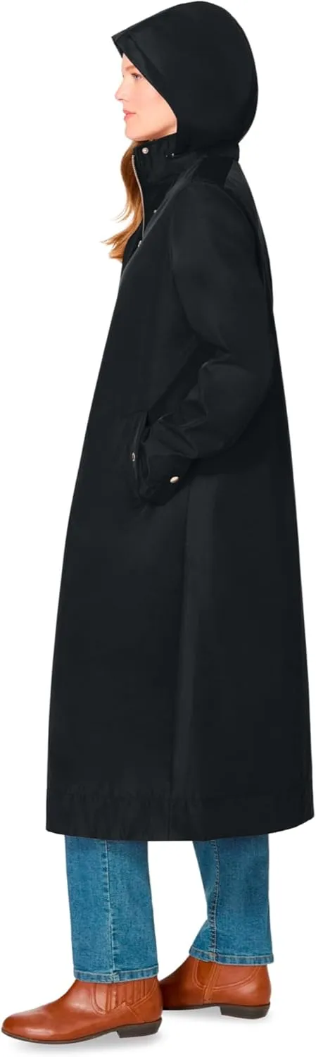 Woman Within Plus Size Long A-Line Raincoat