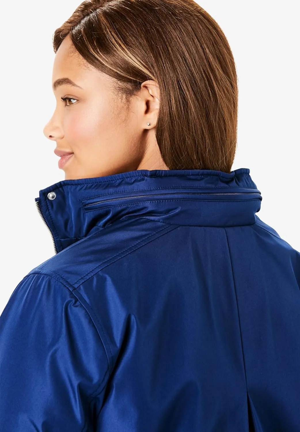 Woman Within Plus Size Long A-Line Raincoat