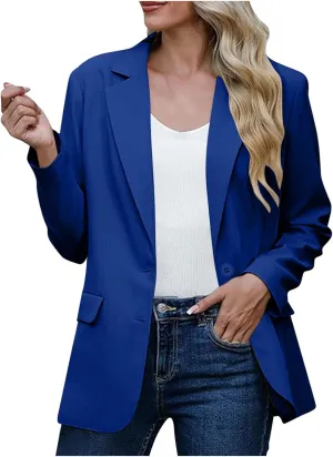 Women Business Casual Blazer with Lined,Professional Work Suit Jacket with Pockets??Long Sleeve Button Open Front