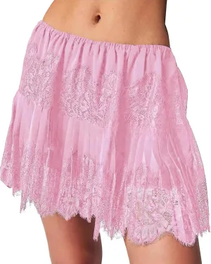 Women Y2k Lace Mini Skirts Low Rise Pleated Ruffle Flowy Skirt Half Slip Asymmetrical Layered Short Skirts Underskirt