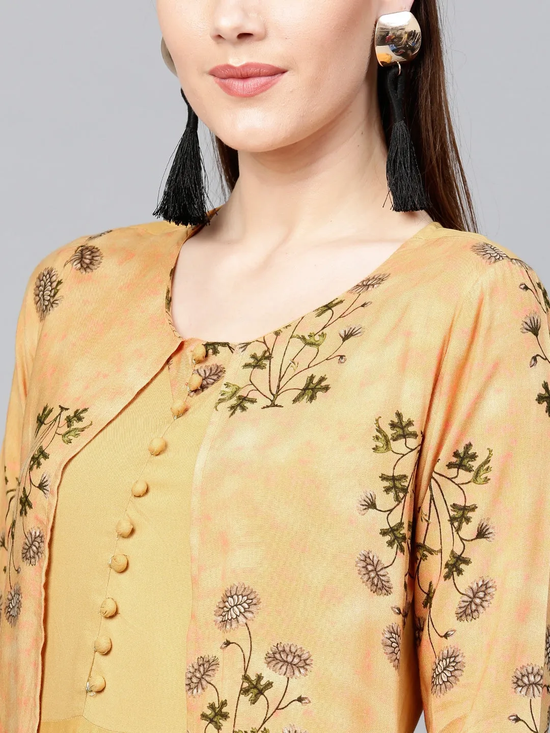 Women Yellow A-Line Kurta