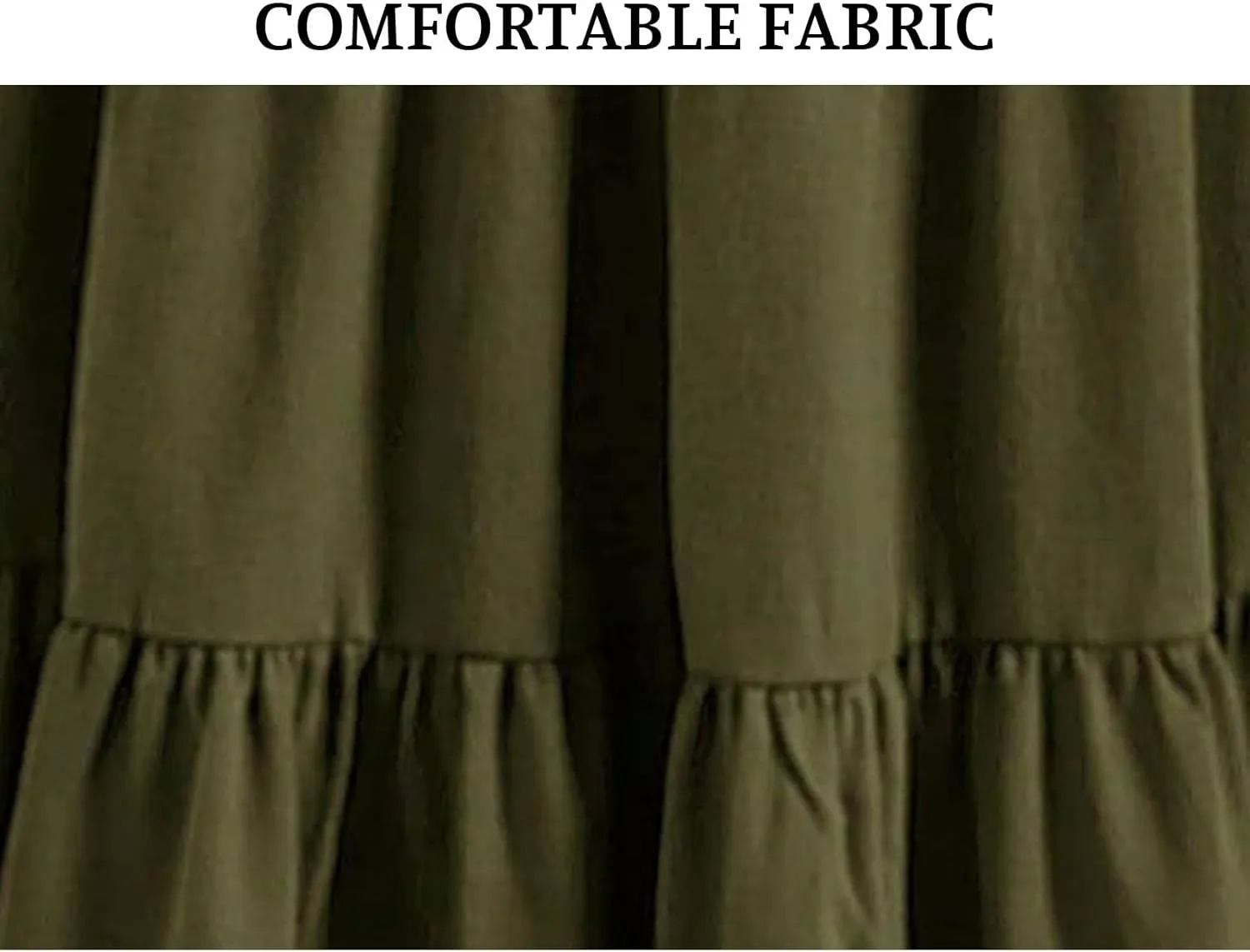 Womens Elastic High Waist Midi Skirt Flowy Ruffle Tie Front A Line Skirts Casual Summer Trendy Floral Tiered Skirt