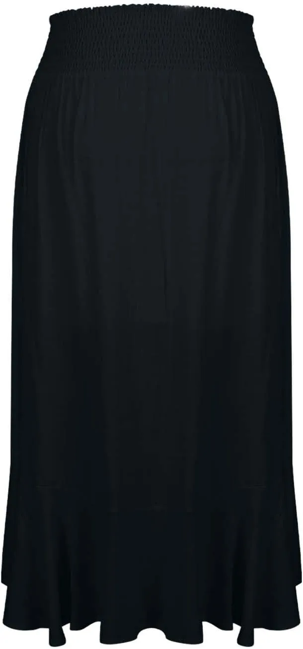 Women's Elastic Tie Waist Button Down Maxi Skirts Casual Loose Fashion Flowy Swing Slit Front Long Skirts 2025