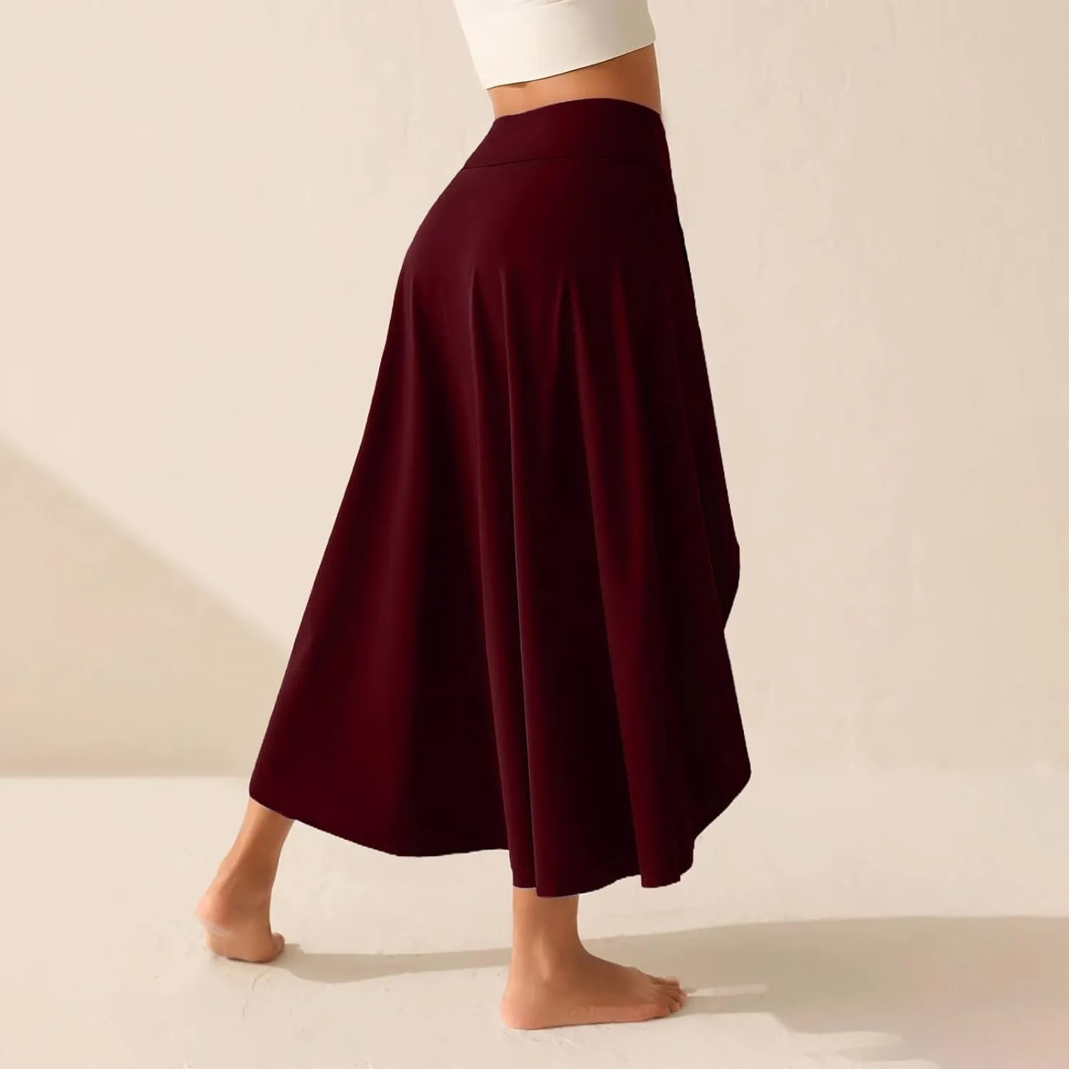 Women's Flowy Skirts Solid Color High Waist Temperament Elegant Slit Long Skirt Fashionable Slim Maxi Dresses, S-XL