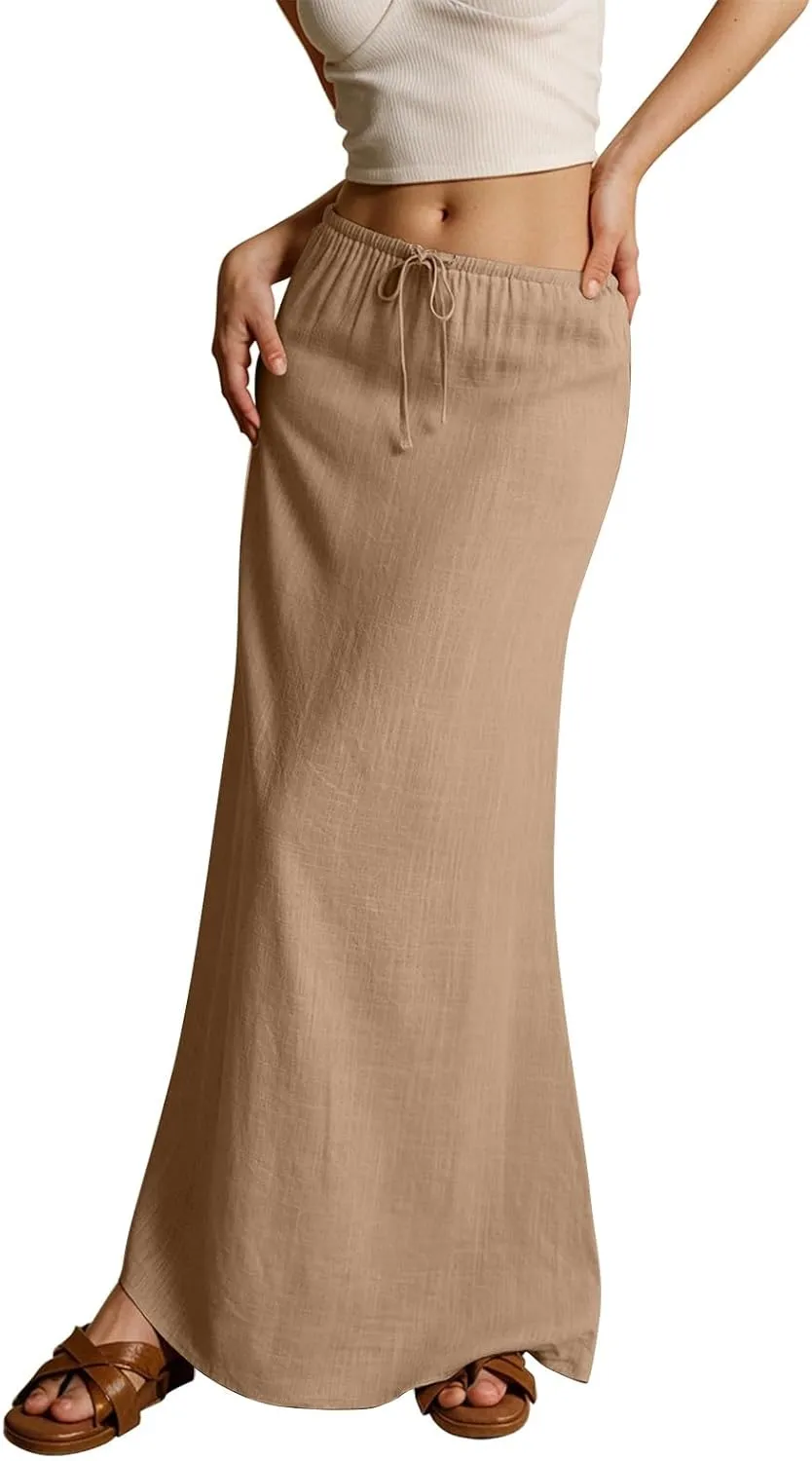 Womens Long Skirt 2025 Summer Casual Trendy Beach Western Skirts Music Festival Outfits Hippie Clothes