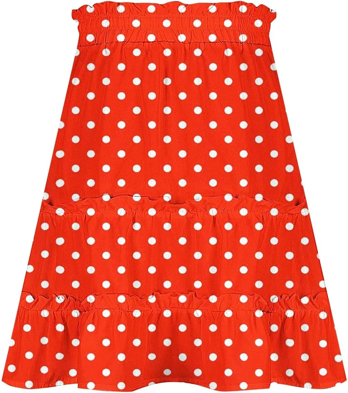 Women's Mini Skirts Summer Floral High Waist Ruffle Drawstring Tie Polka Dots Short Skirt Flowy Beach Skirts