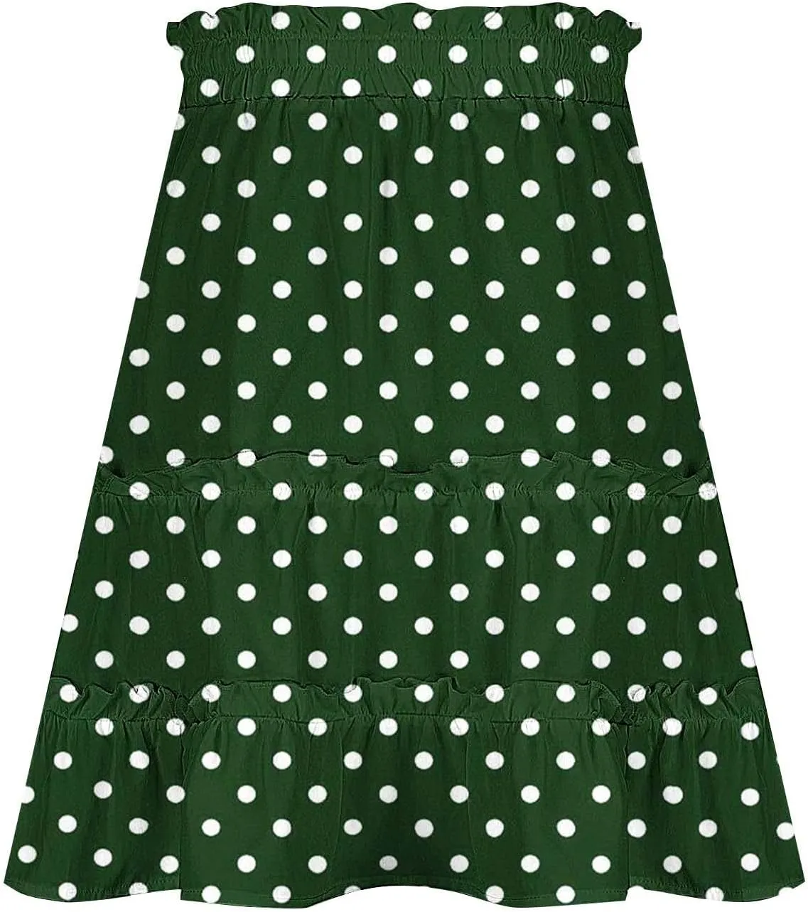 Women's Mini Skirts Summer Floral High Waist Ruffle Drawstring Tie Polka Dots Short Skirt Flowy Beach Skirts