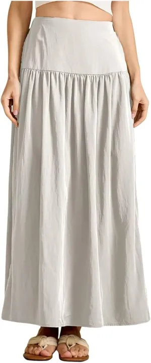 Women's Pleated Skirts Summer Boho Flowy Tiered Maxi Skirt 2025 Fashion Elastic Waist Long Beach Dress, S-XL